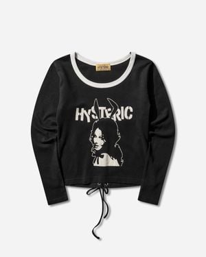 Hysteric Glamour S Bunny Girl Lace-Up Baby T-Shirt - Black