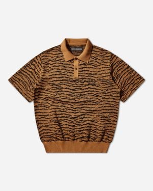 トップス WACKO MARIA Leopard Knit Polo Shirt L WACKO MARIA＞LEOPARD KNIT POLO SHIRT ( TYPE-1 ) | MAKES ONLINE STORE