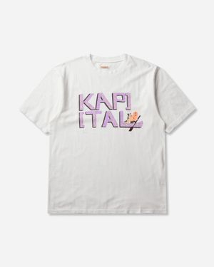 Kapital Men S 20/-jersey Crew T-shirt (canoe ) Purple - Grey