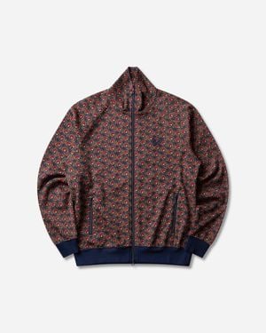 Needles Men S Poly Jacquard Track Jacket Vortex - Brown