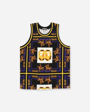 A Bathing Ape Men S Double Ape Head Basketball Top - Black