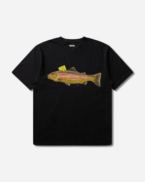 Kapital 20/-Jersey Crew T-Shirt (One Trout Peckish Rainbowy) - Black