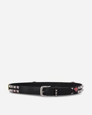 Hysteric Glamour Studs Badges Fever Belt Black - White