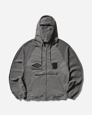 Umbro Royal Arms Zip Masked Hoodie Smock - Grey