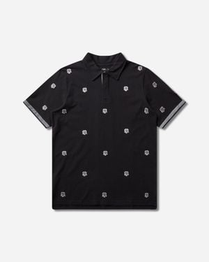 Chio S Allover Embroidered Polo - Black