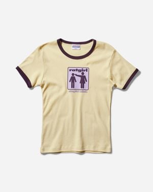 Stray Rats S Stupid Bitch Baby Ringer Tee - Natural