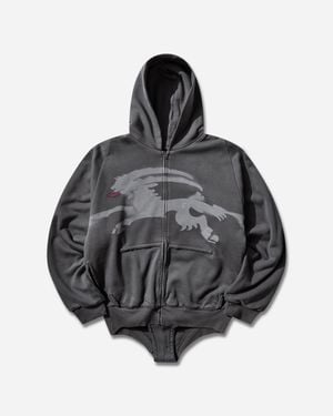 PROTOTYPES Sprayed Goat Hoodie Romper - Gray