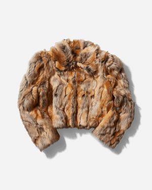 Guess S Faux Fur Jacket Tan - Brown