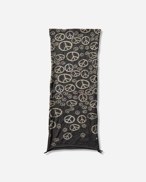 Kapital Fulling Wool Peace Mark Happy Scarf - Black