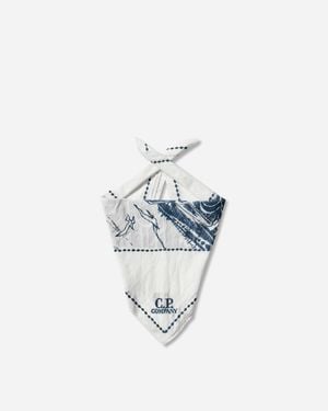 C.P. Company Woven Musli Scarf Gauze - White