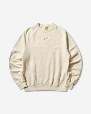 Nike Men S Nocta Fleece Crewneck Sweatshirt Alabaster - Natural