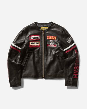 Hysteric Glamour S Leather Moto Jacket - Black