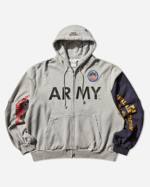 Protocol Index Men S Reconstructed Zip Hoodie Melange - Grey