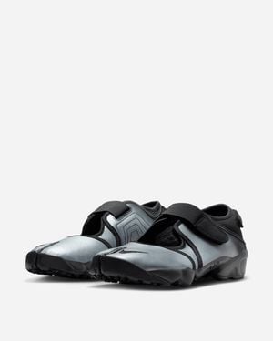 Nike Women S Air Rift Leather Sandals Metallic Silver / - Black