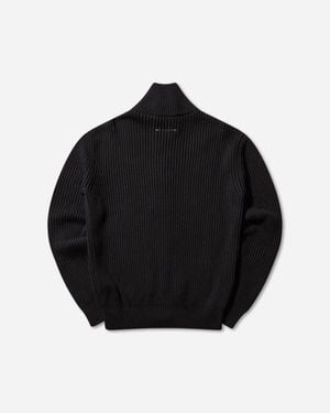 MM6 by Maison Martin Margiela Men S Ribbed Knit Jacket - Black