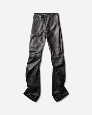 OTTOLINGER S Leather Drape Trousers - Grey