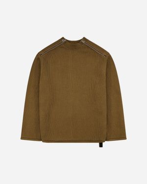 Oamc Peacemaker S Shoulder Zip Knit Jumper - Green