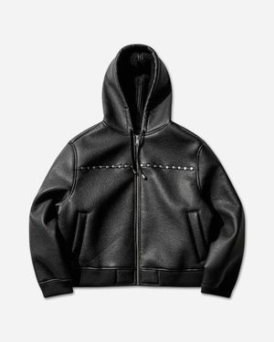 AFB Hooded Studded Bomber - Black