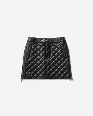 THUG CLUB Women S Angels Quilted Short Skirt - Black