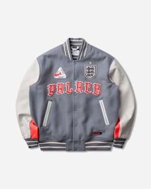 Nike England X Palace Varsity Jacket Cool Bright Crimson - Gray