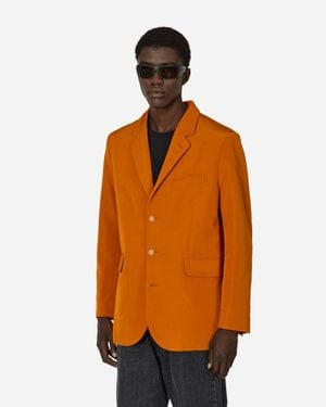 Bode Ginger Faille Single-Breasted Suit Jacket - Orange