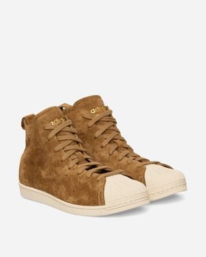 adidas Wales Bonner Superstar High Trainers Brown / Wonder White
