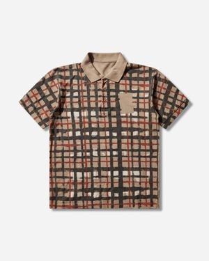 PROTOTYPES Sprayed Check Polo - Natural