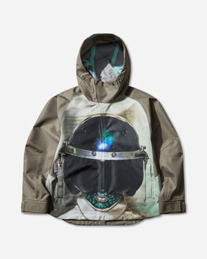 Undercover Men S Heldon Nylon Zip Jacket Gray / Khaki