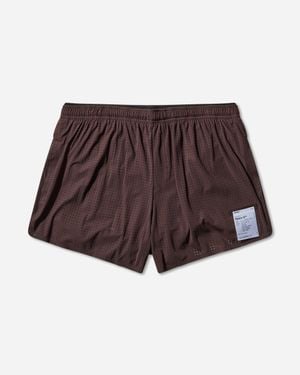 Satisfy Men S Space‐o 2.5in Distance Shorts Deep Mahogany - Brown