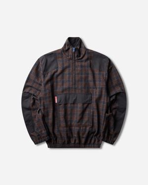 GR10K S 55000 Replicated Half Zip Top Plaid - Black
