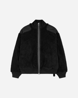Oamc Peacemaker Men S Fleece Bomber Jacket - Black