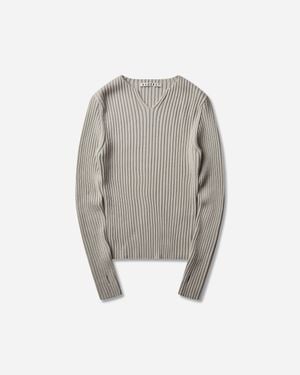 NVRFRGT S Fitted Ribbed Top Ivory - Grey