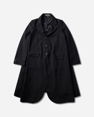 Comme des Garçons S Garment Dyed Deconstructed Docking Coat - Black