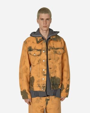 Dries Van Noten Loose Fit Tie-Dye Denim Jacket Light Rust - Metallic
