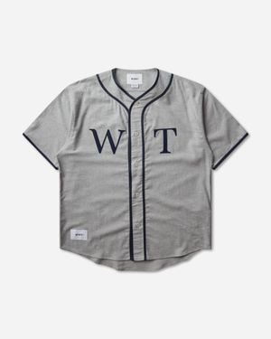 WTAPS Men S League Baseball Shirt - Grey