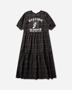 Hysteric Glamour S Speak No Evil Chequered Dress - Black