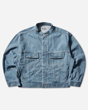 Cav Empt Washed Nep Denim Trucker Jacket - Blue