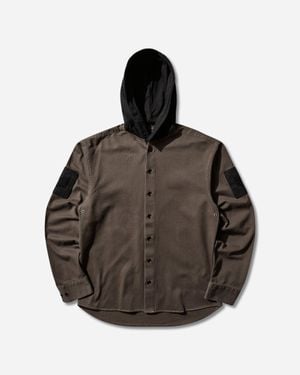 DIARY 1999 Hooded Shirt Khaki - Grey