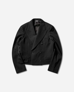 Comme des Garçons Men S Double-breasted Cropped Blazer - Black