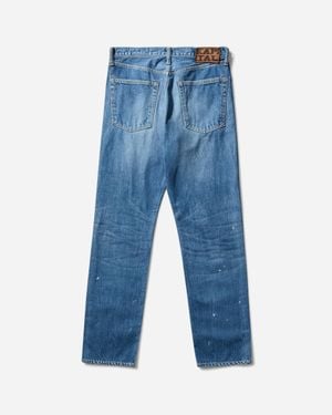 Kapital Men S 14oz Denim 5p Monkey Cisco Pants (3yearsfade) Indigo - Blue