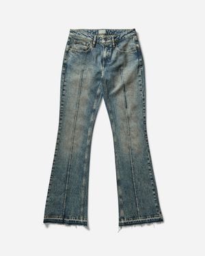 Guess Women S Flare Denim Pants Used Indigo Tint - Blue