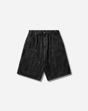Carhartt Men S Og Double Knee Shorts Snake Camo / Black (heavy Stone Wash) - White