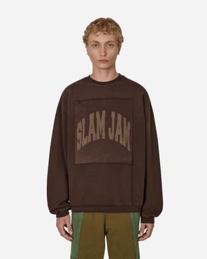 SLAM JAM Boxy Crewneck Sweatshirt - Brown