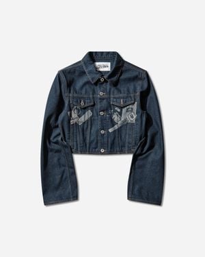 Jean Paul Gaultier Women S Trompe L Œil Denim Jacket Indigo - Blue