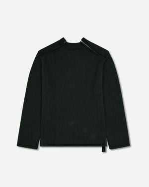 Oamc Peacemaker Shoulder Zip Knit Jumper Dark - Black
