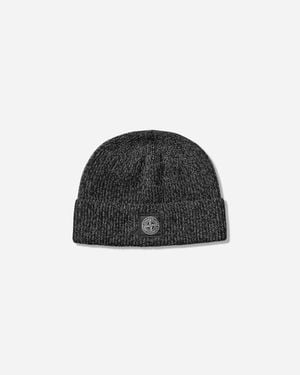 Stone Island Knit Reflective Beanie - Black