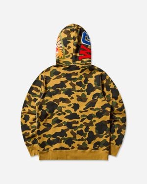 A Bathing Ape Men S 1st Camo Shark Full Zip Hoodie - Metallic