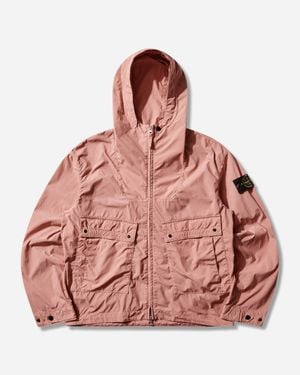 Stone Island Men S Light Compact Touch Poly-tc Hooded Jacket Oleander - Pink