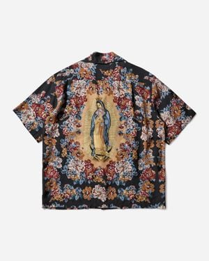 Kapital Men S Silk Rayon Champetre Maria Wrangle Collar Aloha Shirt - Gray