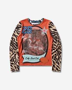 Chopova Lowena Women S Cutty Sark Cats Fitted Jersey Top - Red